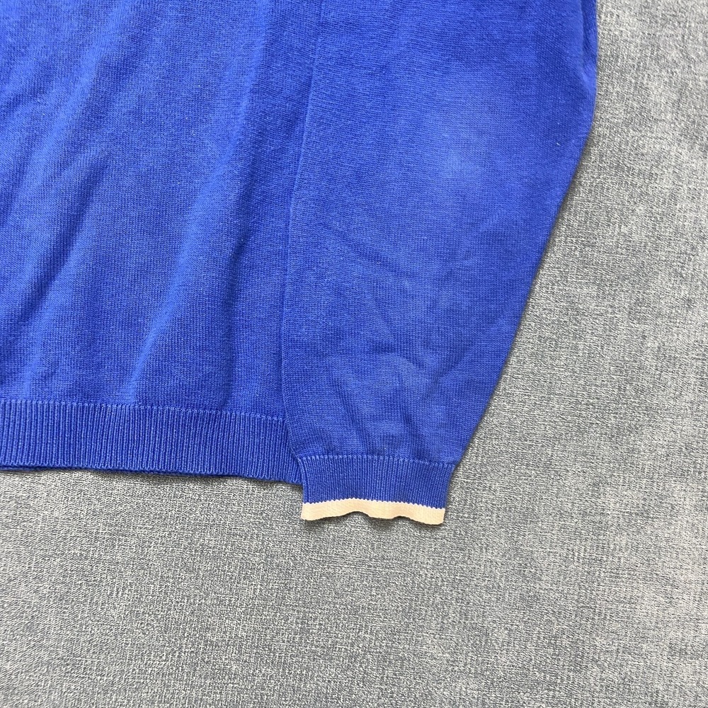 Talbots Sweater Mens Small Blue Knit Cotton Relaxed Fit Crew Neck Retro Outdoor - Picture 3 of 13